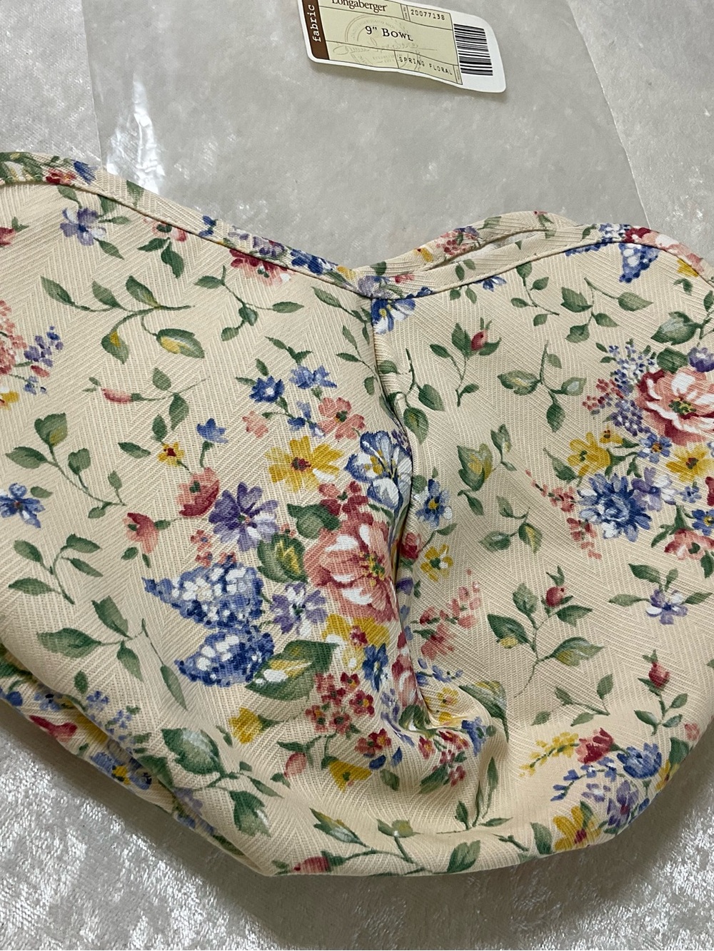 Longaberger 9” Bowl Spring Floral Basket Liner